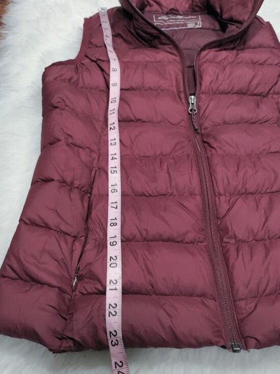 Eddie Bauer Utility CirrusLite Down Full Zip Vest Burgundy Women's Size Small - Picture 7 of 10